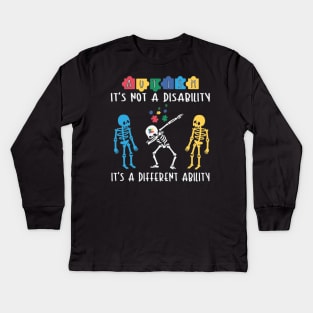 Autism: It's Not a Disability, It's a Different Ability (World Autism Day Tee) Kids Long Sleeve T-Shirt